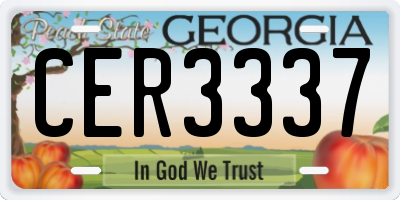 GA license plate CER3337