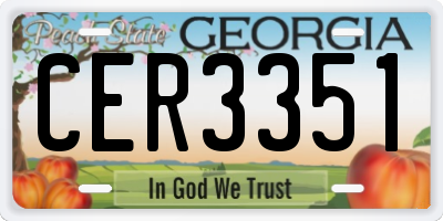 GA license plate CER3351