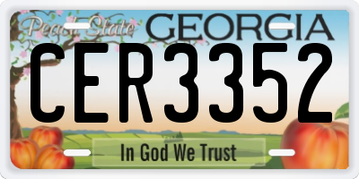 GA license plate CER3352