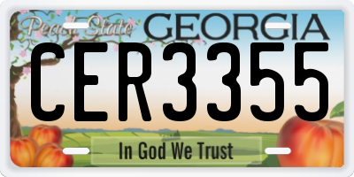 GA license plate CER3355