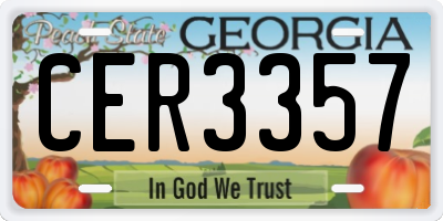 GA license plate CER3357