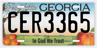 GA license plate CER3365