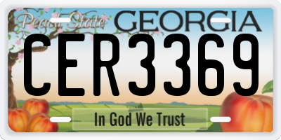 GA license plate CER3369