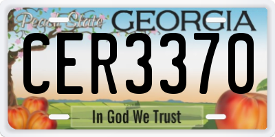GA license plate CER3370