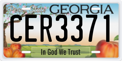 GA license plate CER3371