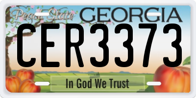 GA license plate CER3373