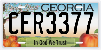 GA license plate CER3377