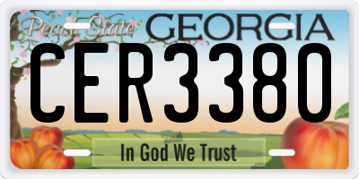 GA license plate CER3380