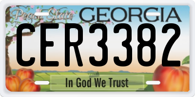 GA license plate CER3382