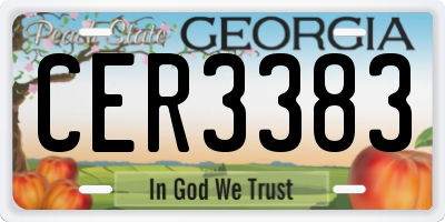 GA license plate CER3383