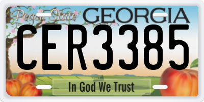 GA license plate CER3385