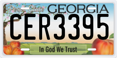 GA license plate CER3395