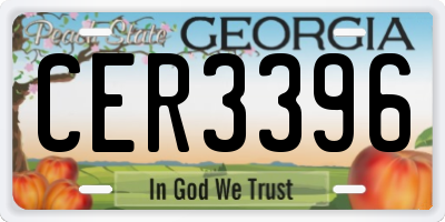 GA license plate CER3396