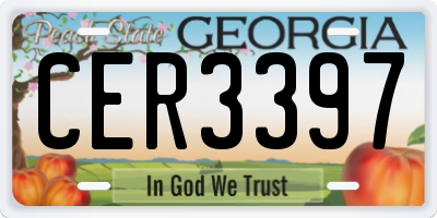 GA license plate CER3397