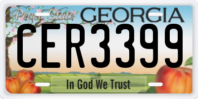GA license plate CER3399