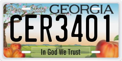GA license plate CER3401