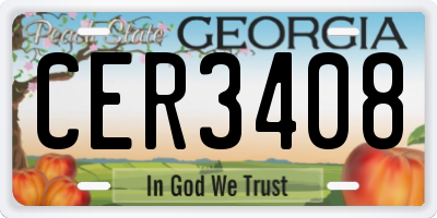 GA license plate CER3408