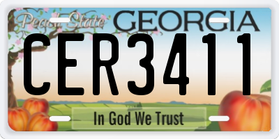 GA license plate CER3411