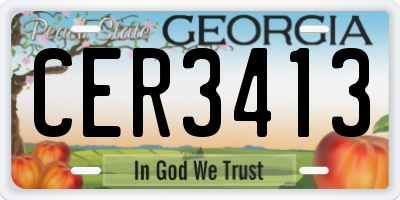 GA license plate CER3413
