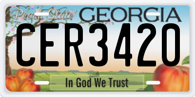 GA license plate CER3420