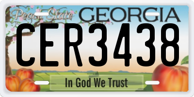 GA license plate CER3438