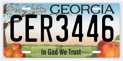 GA license plate CER3446