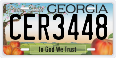 GA license plate CER3448