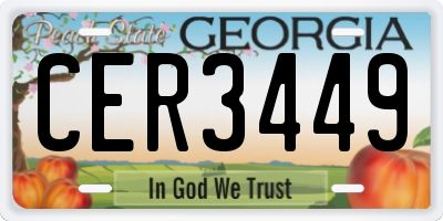 GA license plate CER3449