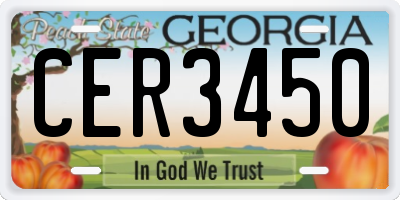 GA license plate CER3450