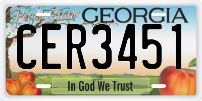 GA license plate CER3451