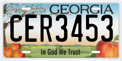 GA license plate CER3453