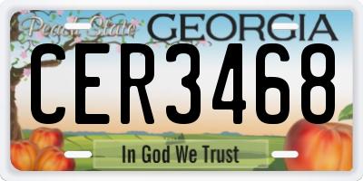 GA license plate CER3468