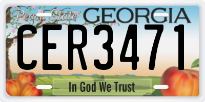 GA license plate CER3471