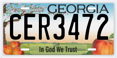 GA license plate CER3472
