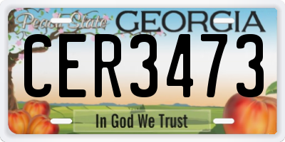 GA license plate CER3473