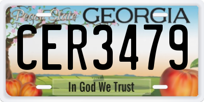 GA license plate CER3479