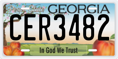 GA license plate CER3482