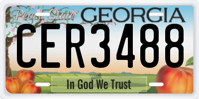 GA license plate CER3488