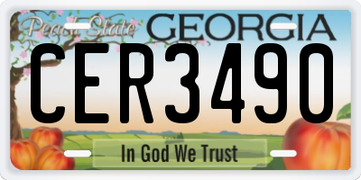 GA license plate CER3490