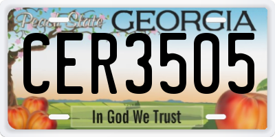 GA license plate CER3505