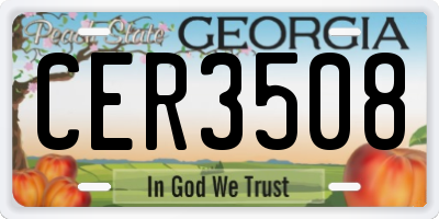 GA license plate CER3508