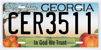 GA license plate CER3511