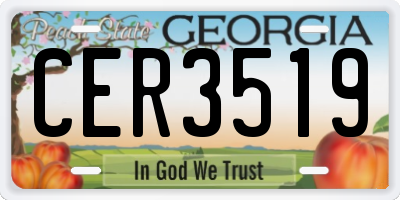 GA license plate CER3519