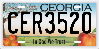 GA license plate CER3520