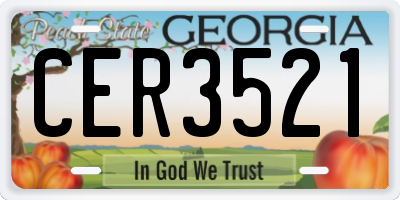 GA license plate CER3521