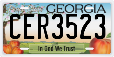 GA license plate CER3523