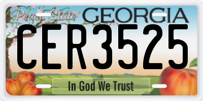 GA license plate CER3525