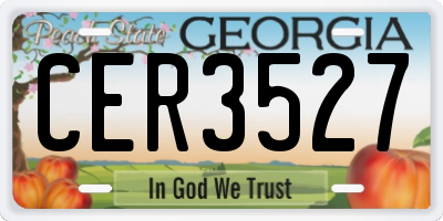 GA license plate CER3527