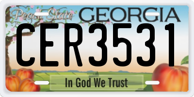GA license plate CER3531