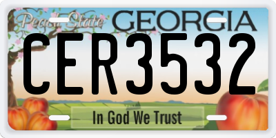 GA license plate CER3532